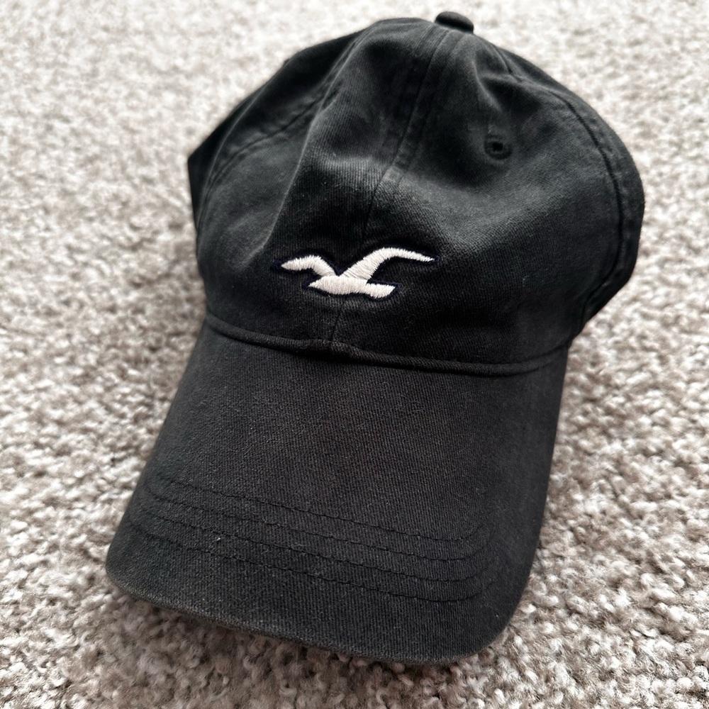Hollister Vintage Black Cap with White Logo